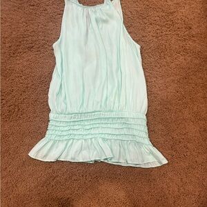DO+BE Light Green Sleeveless Top with Ruffle Detail